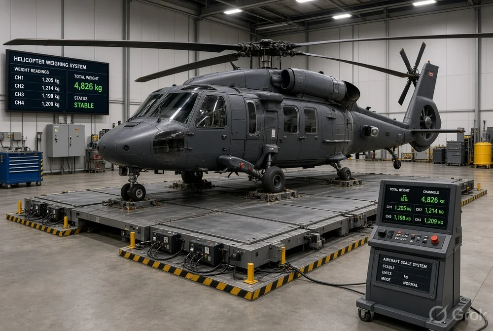 Helicopter weighing machine